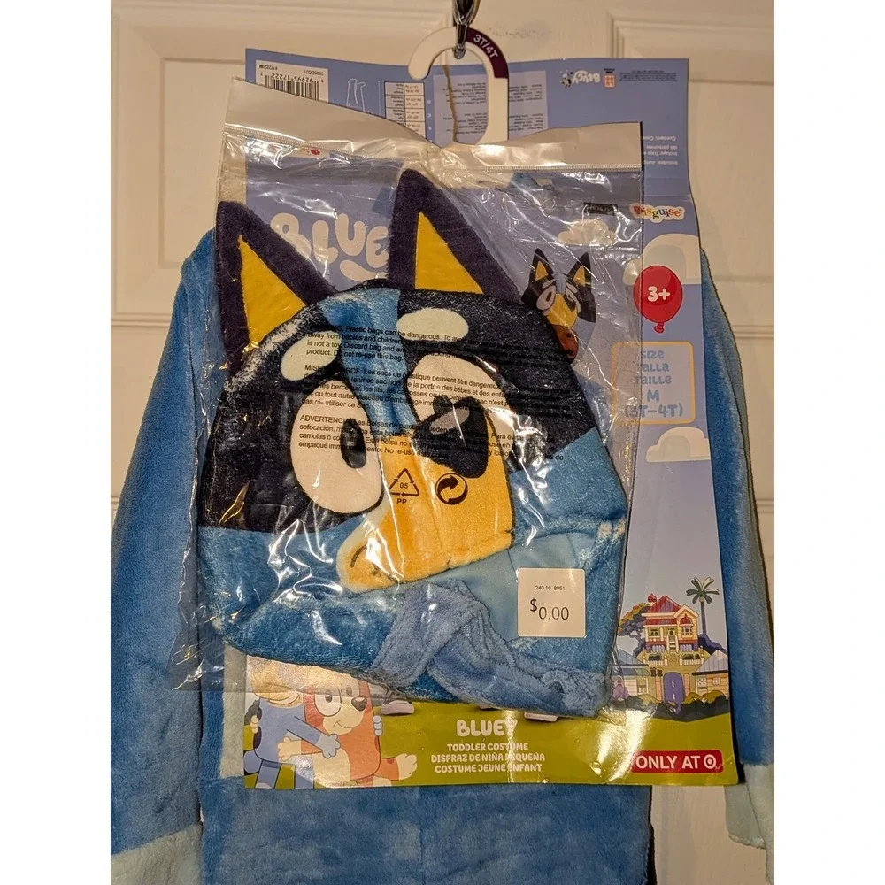 Bluey Toddler Costume Jumpsuit Blue‎ Dog Character Halloween Size M 3T 4T NEW